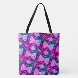 MODERN abstract tekenen in rood-diep blauw-roze Ta Draagtas