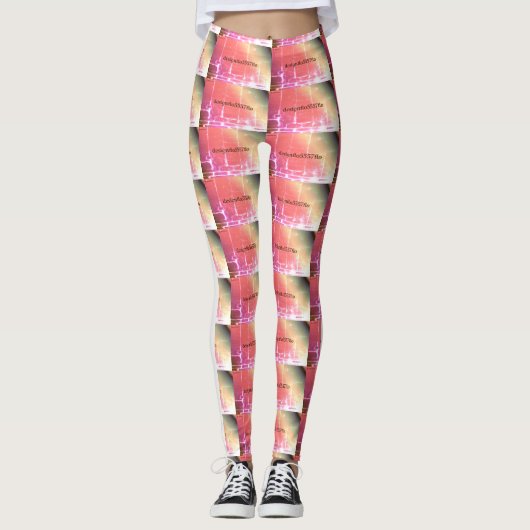 MODERN abstract tekenen in wit lichtrood Leggings (Voorkant)