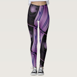 MODERN abstract tekenen in zwart-blauw-paars Leggings