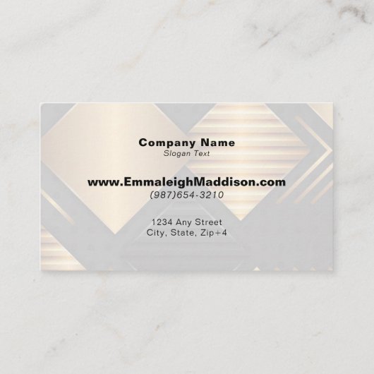 Modern Abstract tekstontwerp | Goud zwart Visitekaartje (Achterkant)