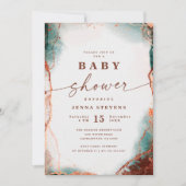 Modern Abstract Terra Cotta Baby shower Kaart (Voorkant)
