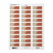 MODERN ABSTRACT TERRACOTTA RED KRAFT ADRES ETIKET (Full Sheet)