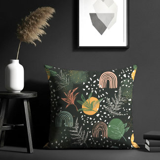 Modern Abstract Terrazzo & Botanical Collage Kussen