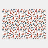 Modern Abstract Terrazzo Patroon Inpakpapier Vel (Voorkant)