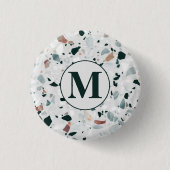 Modern Abstract Terrazzo Patroon Ronde Button 3,2 Cm (Voorkant)