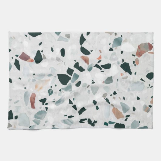 Modern Abstract Terrazzo Patroon Theedoek (Horizontaal)