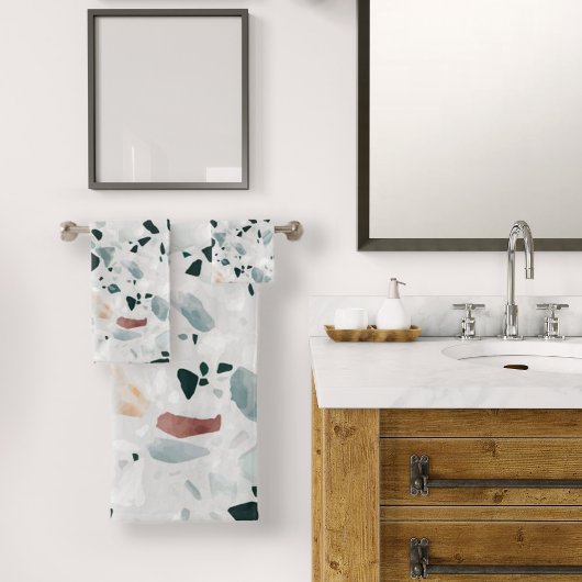 Modern Abstract Terrazzo Pattern Bad Handdoek