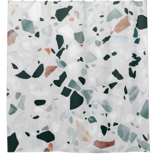 Modern Abstract Terrazzo Pattern Douchegordijn (Voorkant)