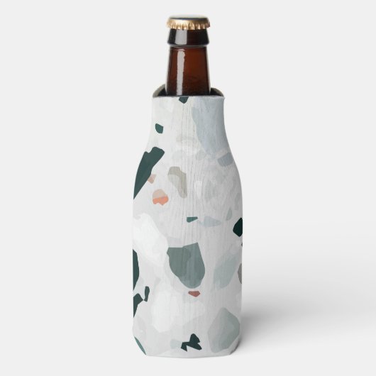 Modern Abstract Terrazzo Pattern Flesjeskoeler (Fles Voorkant)