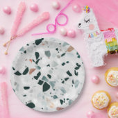 Modern Abstract Terrazzo Pattern Papieren Bordje (Feest)