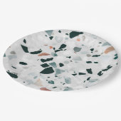 Modern Abstract Terrazzo Pattern Papieren Bordje (Gekanteld)