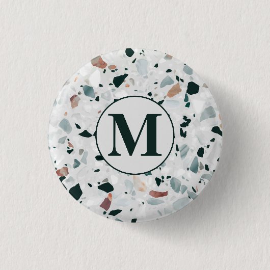 Modern Abstract Terrazzo Pattern Ronde Button 3,2 Cm (Voorkant)