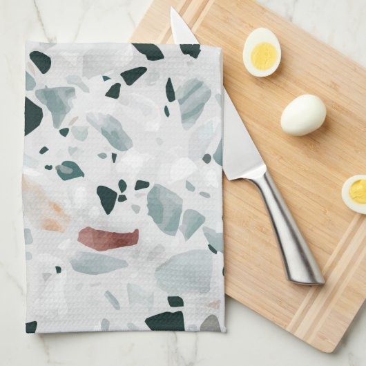 Modern Abstract Terrazzo Pattern Theedoek (Quarter Fold)
