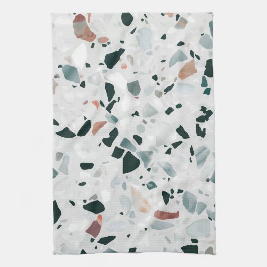 Modern Abstract Terrazzo Pattern Theedoek (Verticaal)