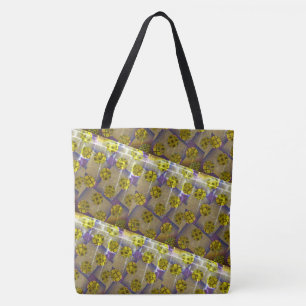 MODERN abstract trekken in-bruin-diep geel-licht Draagtas
