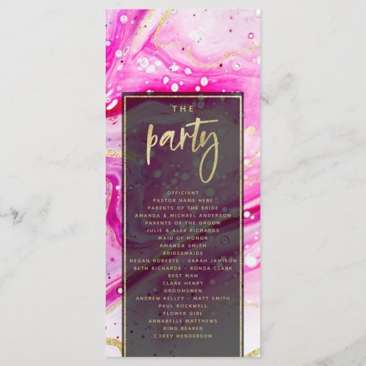 " modern abstract trouwprogramma " programma (Achterkant)