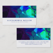 Modern Abstract Turquoise Blue en Paars Visitekaartje (Voorkant / Achterkant)