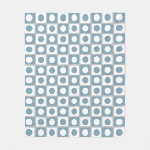 Modern Abstract Turquoise & Wit Fleece Deken