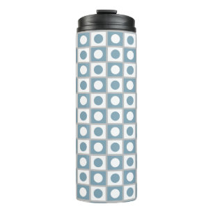 Modern Abstract Turquoise & Wit Thermosbeker