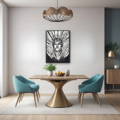 Modern Abstract Vrijheidsbeeld Line Art Poster