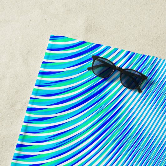 Modern Abstract Water Zomer Psybient Trippy Strandlaken (In situ)