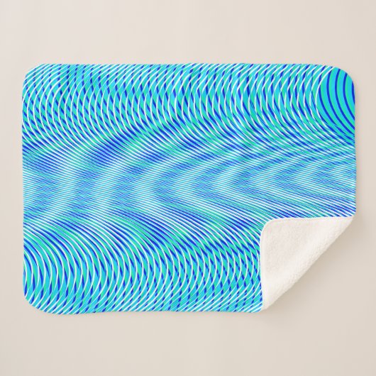 Modern Abstract Water Zomer Psychedelisch Trippy Sherpa Deken (Voorkant (horizontaal))