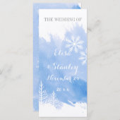 Modern abstract waterverf blauw huwelijksprogramma programma (Voorkant / Achterkant)