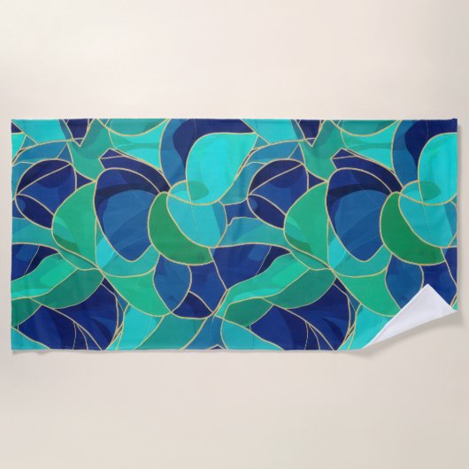 Modern Abstract Waves Seamless Pattern Strandlaken (Voorkant)