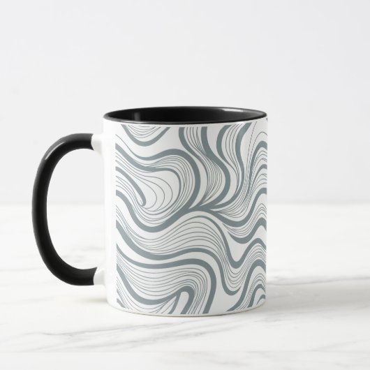 Modern Abstract Wavy Lines Mug (Gauche)