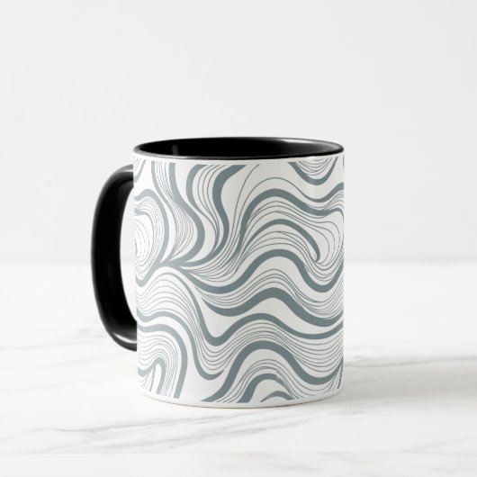 Modern Abstract Wavy Lines Mug (Devant gauche)