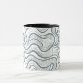 Modern Abstract Wavy Lines Mug Mok (Midden)