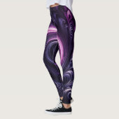 Modern Abstract wervelend donker Paars Leggings (Links)