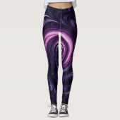 Modern Abstract wervelend donker Paars Leggings (Voorkant)