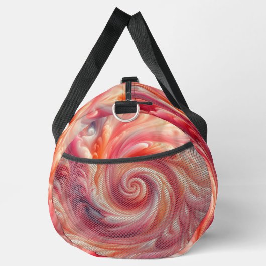 Modern Abstract wervelend roze en zalm Plunjezak (Rechts)