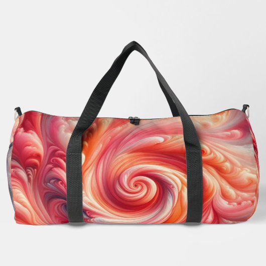 Modern Abstract wervelend roze en zalm Plunjezak (Achterkant)