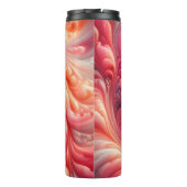 Modern Abstract wervelend roze en zalm Thermosbeker (Achterkant)