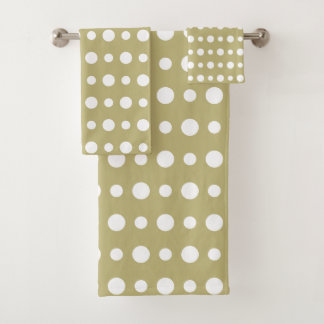 Modern Abstract White Polka Dots on Beige