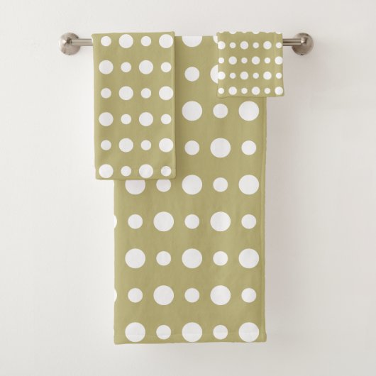 Modern Abstract White Polka Dots on Beige (En situation)