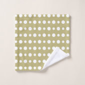 Modern Abstract White Polka Dots on Beige (Gant de toilette)