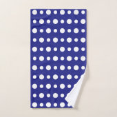 Modern Abstract White Polka Dots on Blue (Serviette à main)