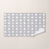 Modern Abstract White Polka Dots on Silver Gray (Serviette à main)