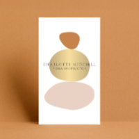 Modern Abstract Zen Stones Gold Logo Yoga, Massage