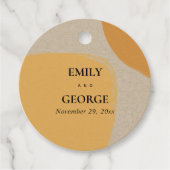 MODERN ABSTRACT ZFT KRAFT ORANJE RUST WEDING BEDANKJES LABELS (Voorkant)