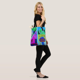 Modern Abstract zwart blauw С orful geometric Draagtas