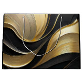 Modern Abstract zwart en goud Groot Cadeauzakje (Voorkant)