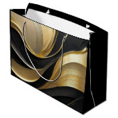 Modern Abstract zwart en goud Groot Cadeauzakje (Achterkant Gekanteld)