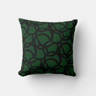 Modern Abstract zwart en groen lijnpatroon Kussen
