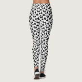 Modern abstract zwart patroon op wit leggings (Achterkant)