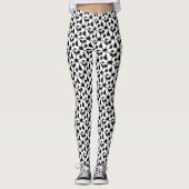 Modern abstract zwart patroon op wit leggings (Voorkant)