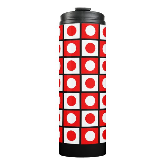 Modern Abstract Zwart Rood & Wit Thermosbeker (Voorkant)